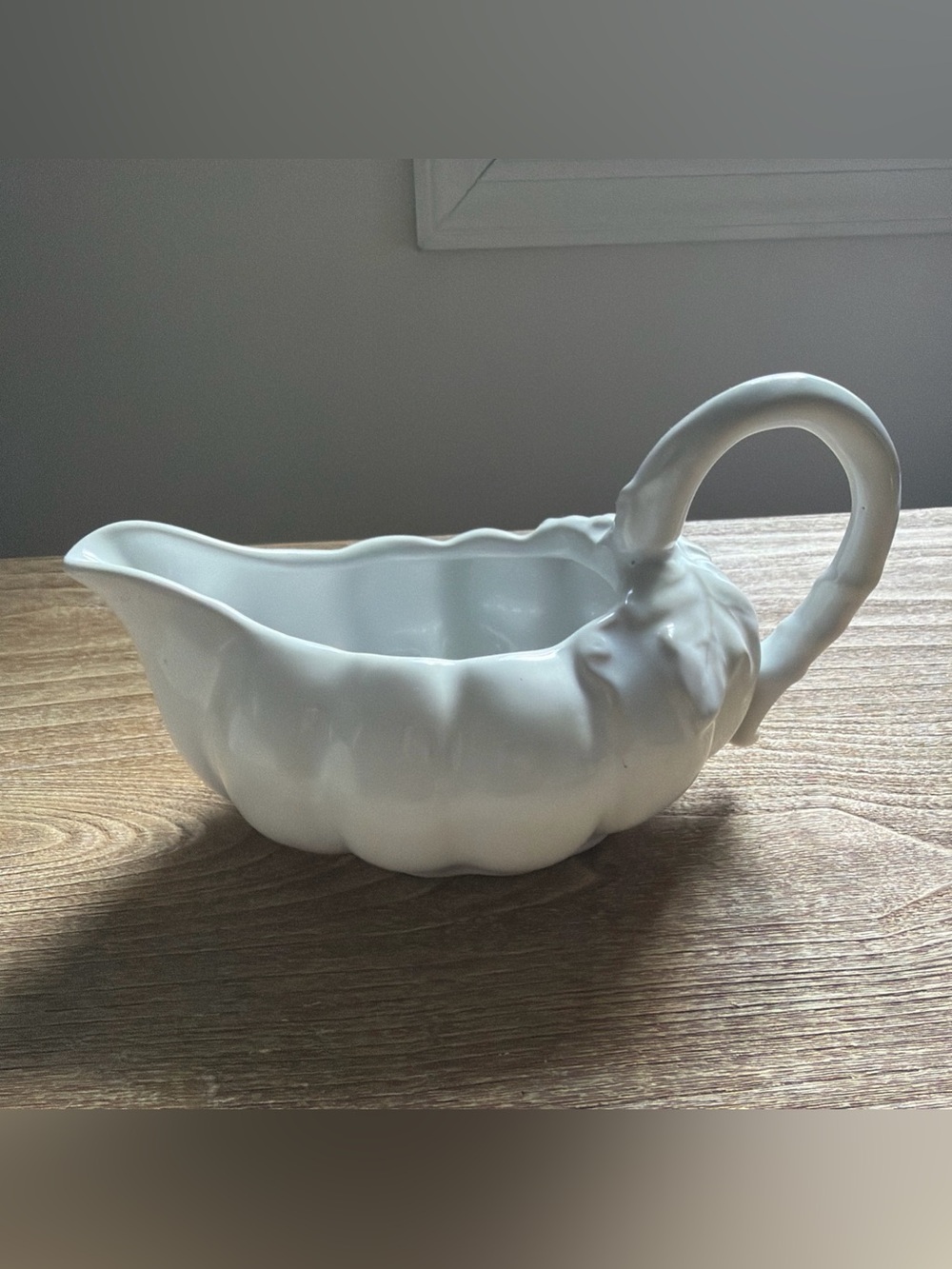 Williams Sonoma Figural Pumpkin Stoneware Gravy Boat